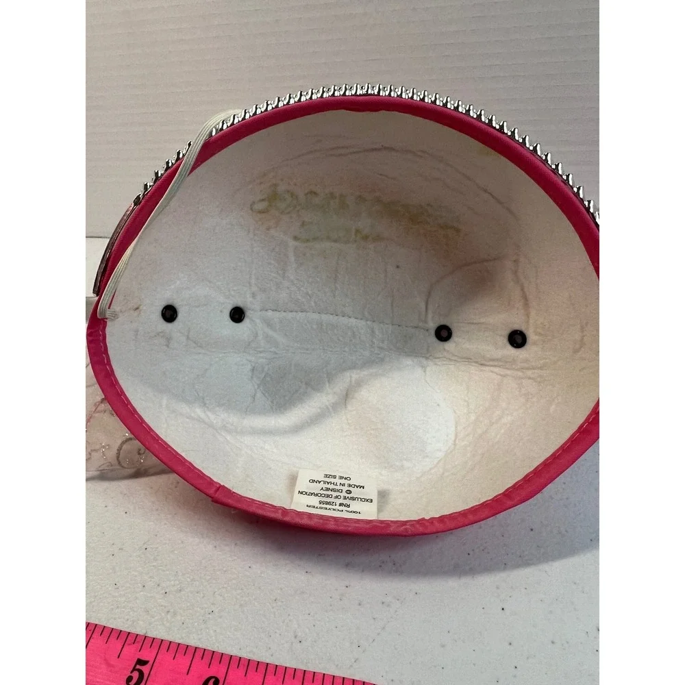 Disney Princess Mickey Mouse Ear Hat Pink Tiara Rhinestone Veil Youth One Size